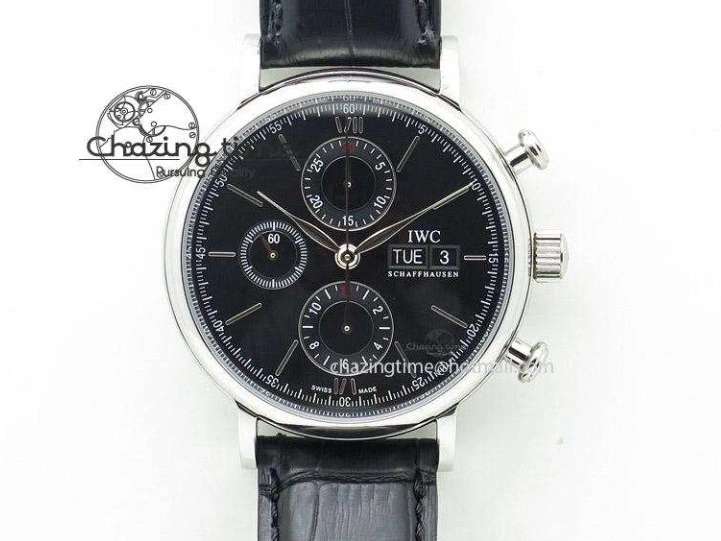 MIROTIME 0131 Portofino Chrono RG White Dial on Black Leather Strap A Vibrant 7385